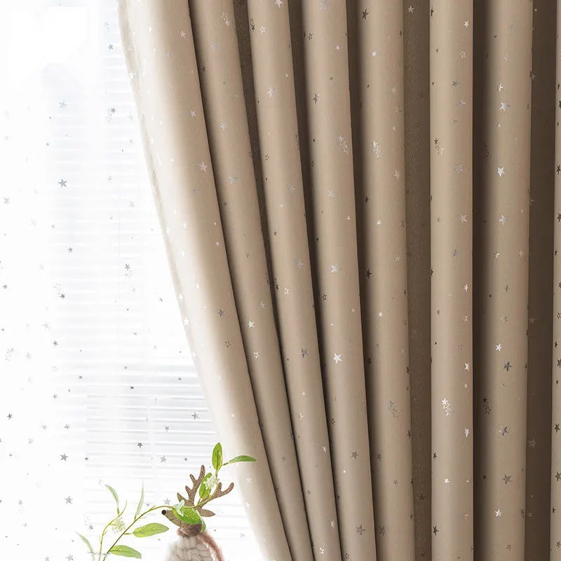 Блестящие Детские Тканевые занавески со звездами для мальчиков и девочек