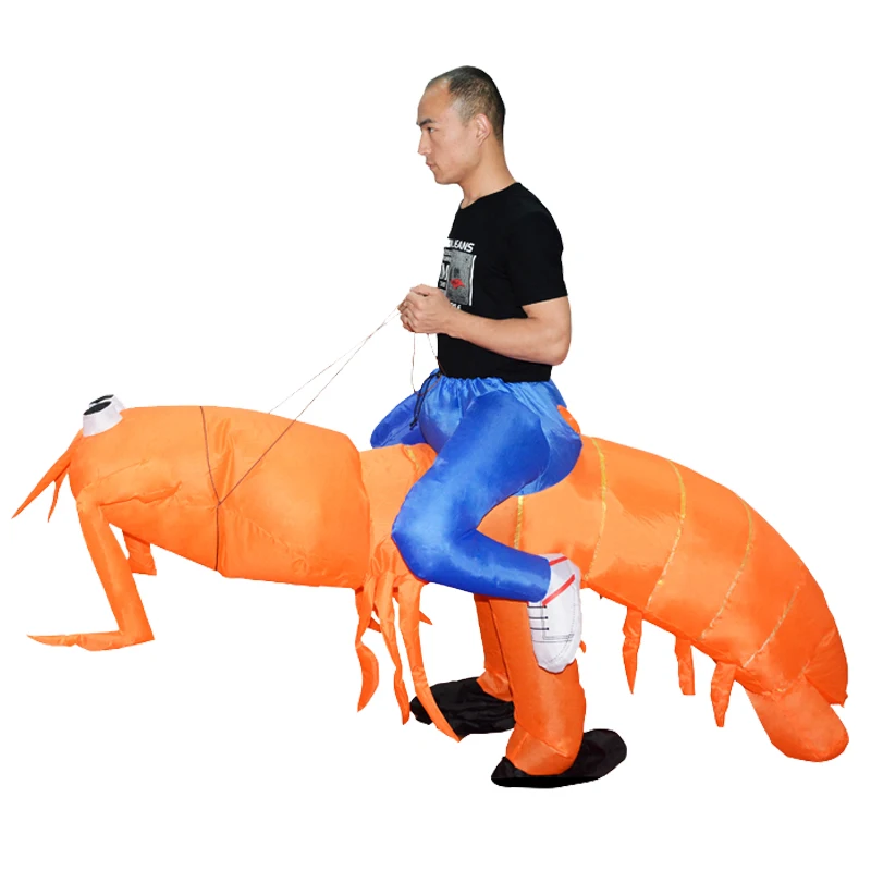 Надувной костюм креветки костюмы общего назначения для вечеринки Хэллоуина