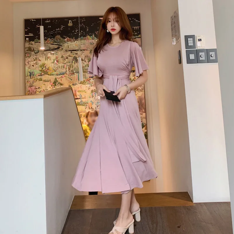 Женское длинное платье-макси CINESSD розовое хлопковое свободное платье до середины