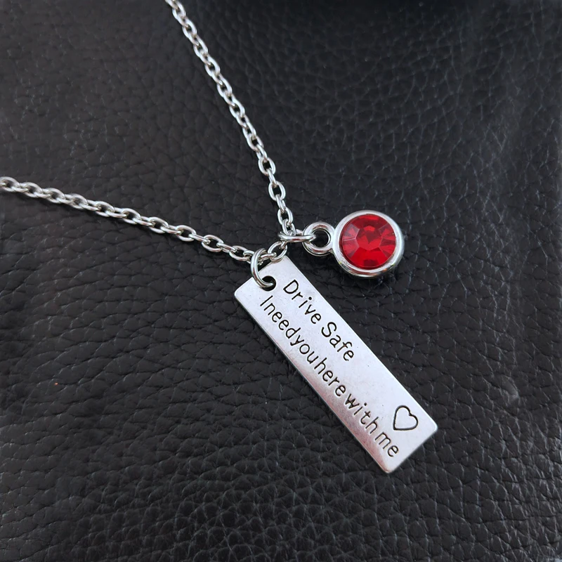 Ожерелье для пар с гравировкой ожерелье камнями по месяцу рождения подарок мужа