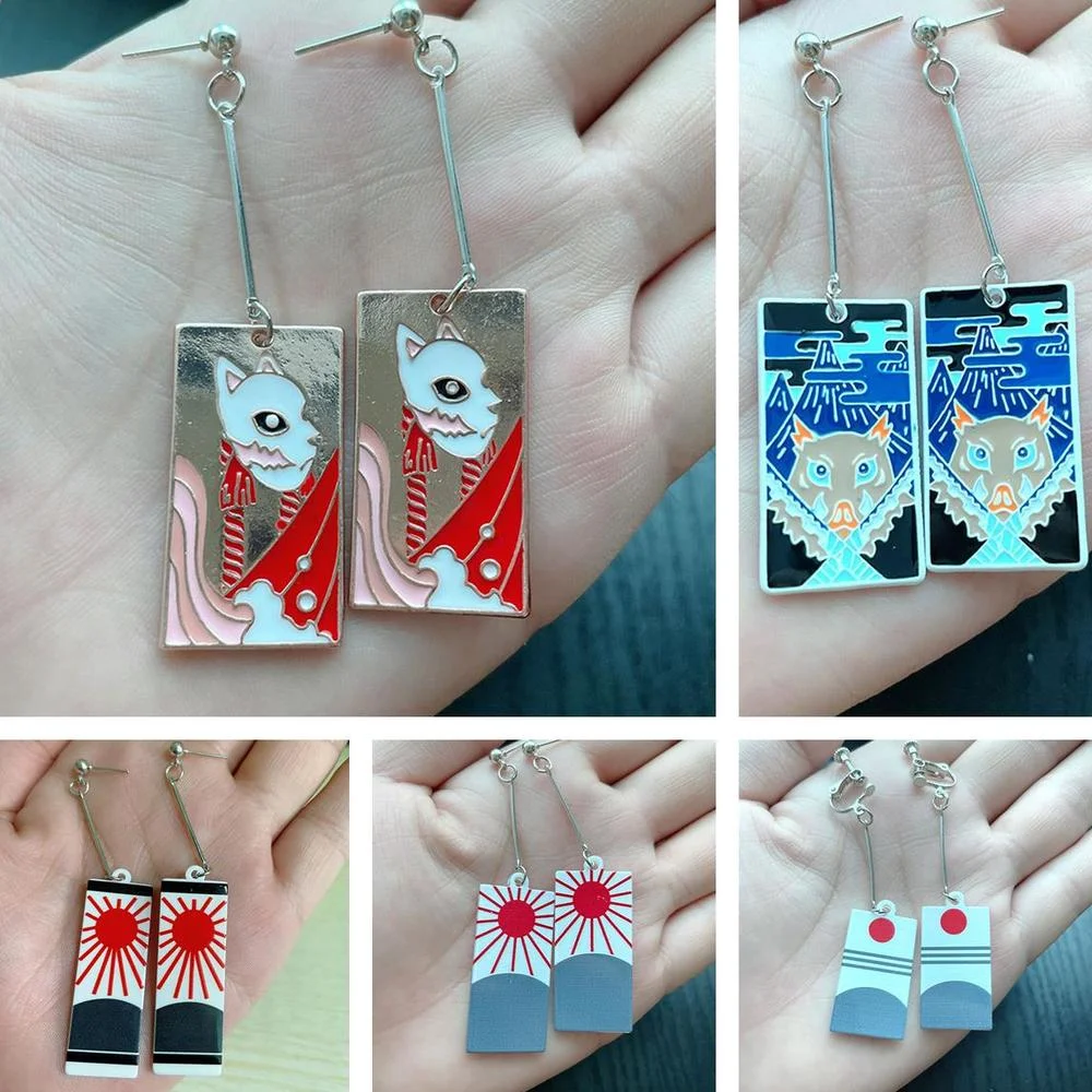 

Серьги-подвески с клинком рассекающего демонов Nidou Tanjiro женские ювелирные изделия в подарок серьги аниме геометрические акриловые серьги д...