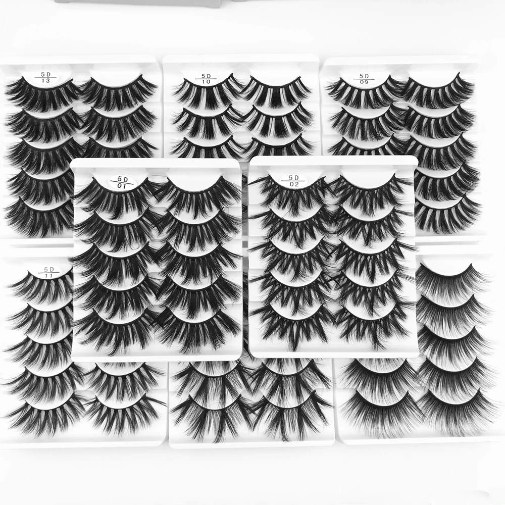 Новинка 5 пар 100% натуральные норковые ресницы 3D накладные Мягкие Накладные набор