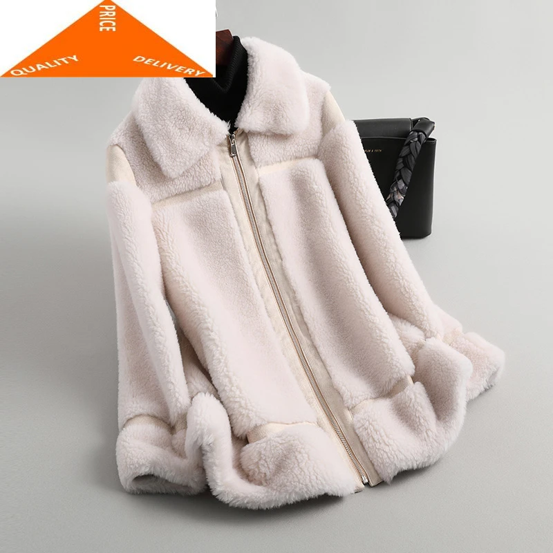 

Женское пальто из 100% натуральной овчины, зимняя теплая куртка в Корейском стиле, шуба из натуральной шерсти, YT009, 2020