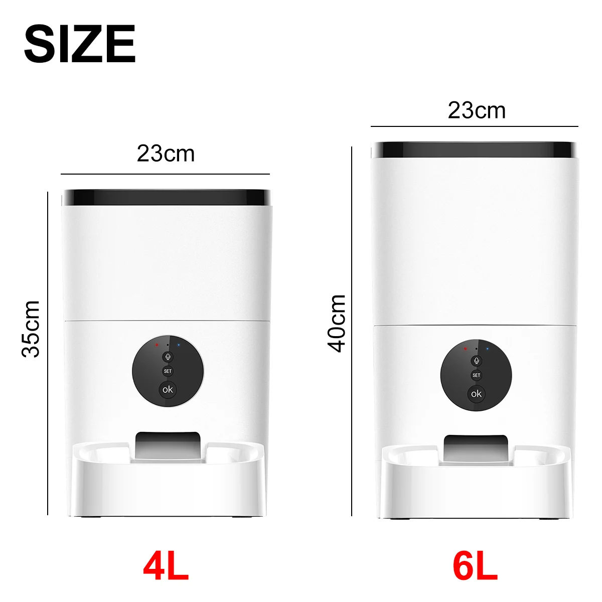 

[Video/WiFi/Button Version] 4L/6L Automatic Pet Feeder Smart Cat Dog Food Dispenser Remote Control APP Timer