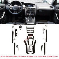 car styling new 3d carbon fiber car interior center console color change molding sticker decals for audi a4 2009 2016