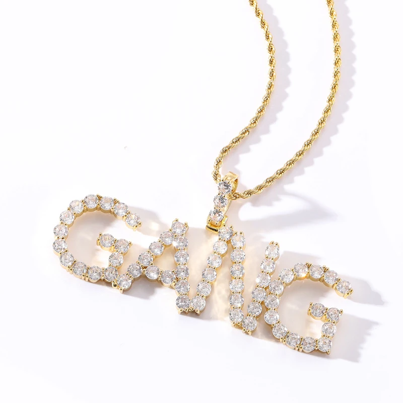 Недорогое ожерелье с именем персонализированное золотое Серебряное большое