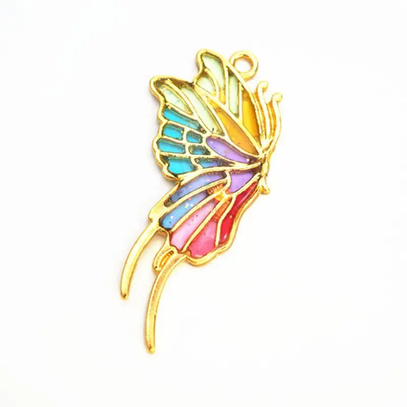 

3Pcs Gold Butterfly Metal Frame Pendant Open Bezel Setting UV Resin DIY Jewelry Accessories
