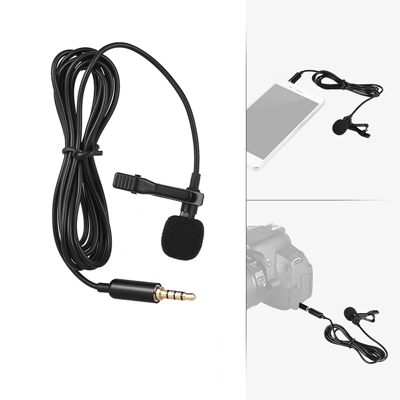 

1.5m Mini Portable 3.55mm Microphone Condenser Clip-on Lapel Lavalier USB Mic Wired Mikrofo/Microfon for Phone for Mac Laptop