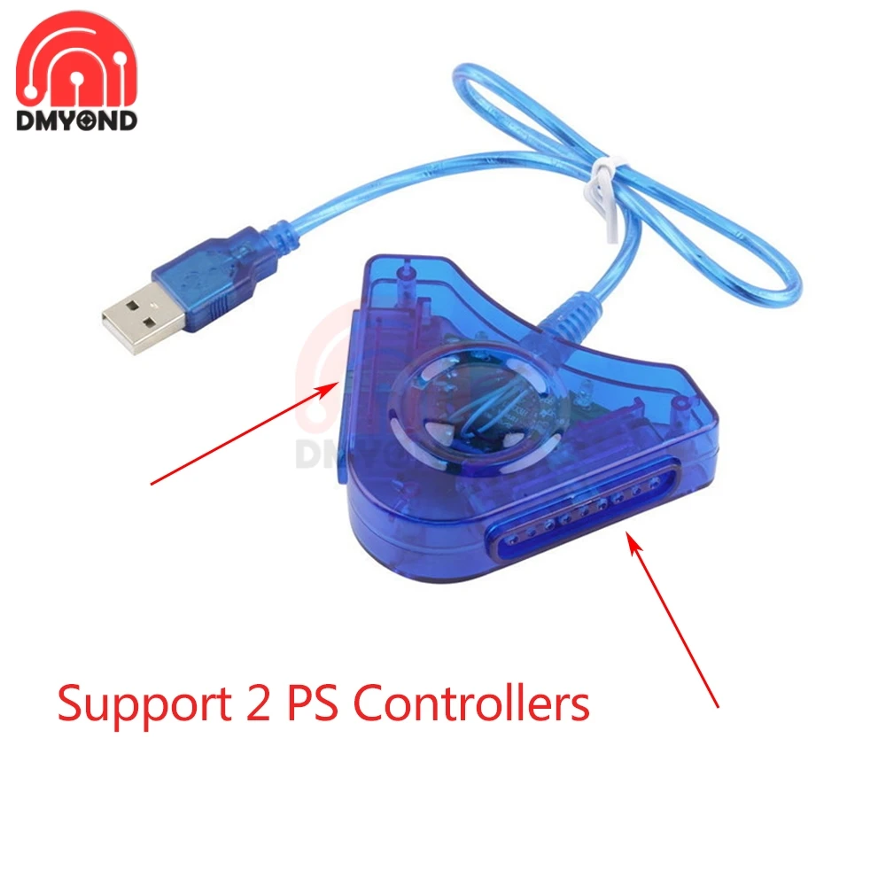 1 для 2 игр USB двойной плеер конвертер адаптер кабель PS PS2 Dual Playstation PC игровой