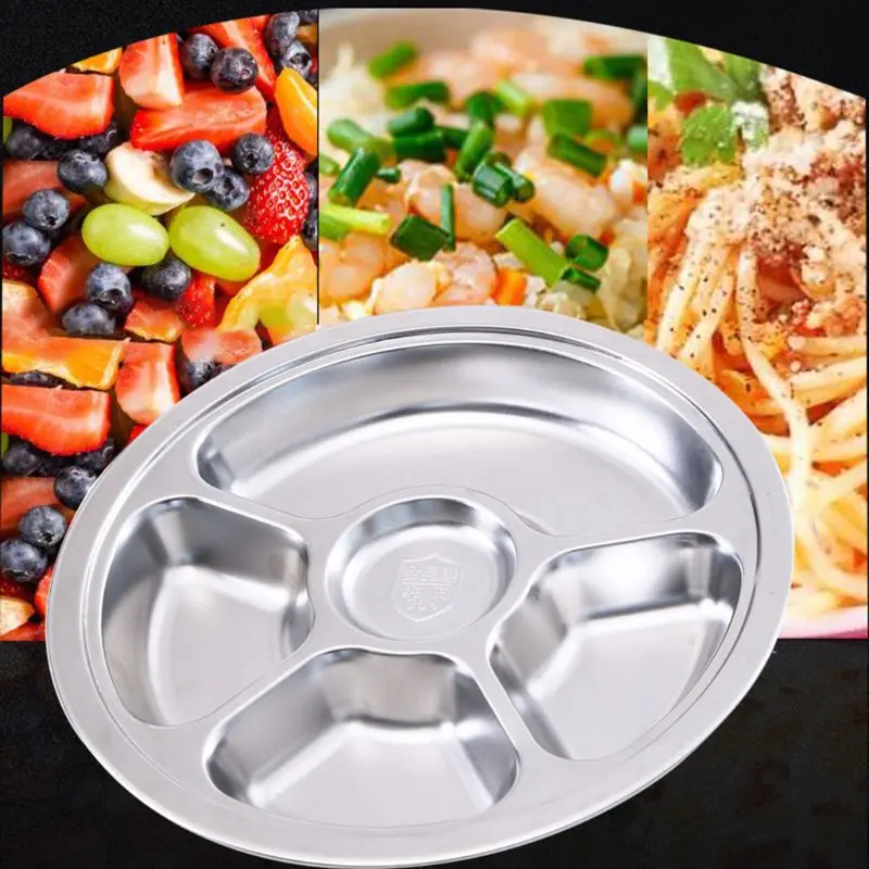 2021 нержавеющая сталь разделенный обеденный поднос контейнер для обеда пищевая
