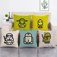 Marvel Star Wars Master Yudaka Cartoon Linen Pillowcase Creative Printing Cushion Home Christmas Halloween Decoration Gift