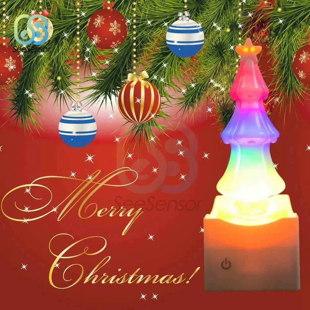 USB красочный эффект LED 3D Рождественская елка свет Кристалл соль камень лампа
