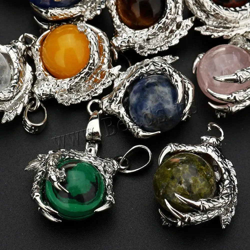 YYW Дракон из натурального камня подвески в форме лап/когтей для ожерелья розовый