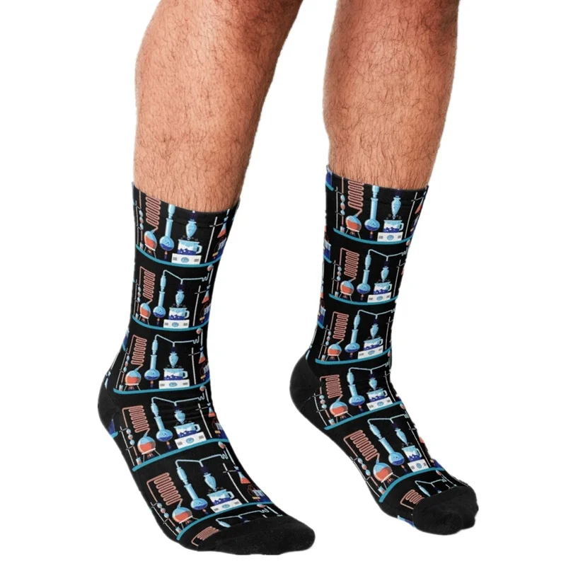 

2021 funny Socks Men harajuku Science Studies Socks Printed Happy hip hop Men Socks Novelty Skateboard Crew Casual Crazy Socks