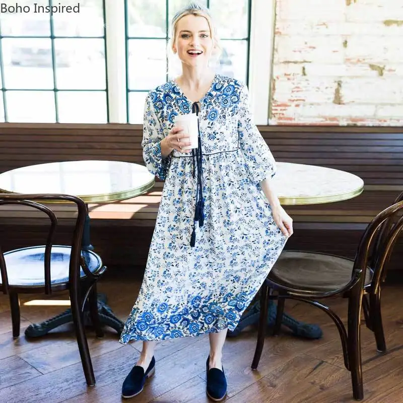 Богемный Вдохновленный розового цвета в стиле бохо платье из искусственного