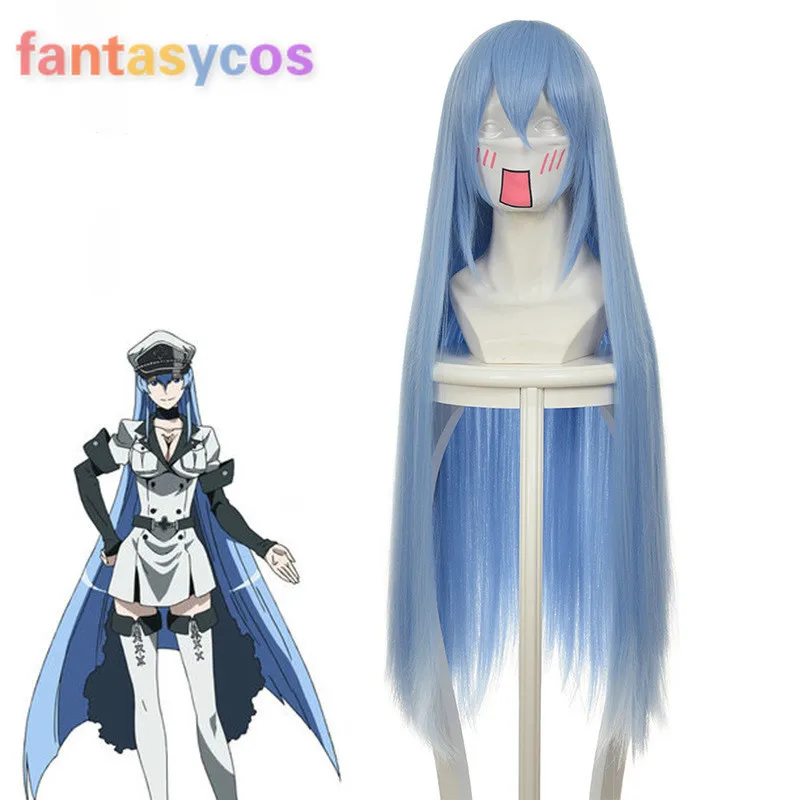 Akame Ga KILL! Esdeath длинный прямой косплей синий парик высокое качество термостойкие