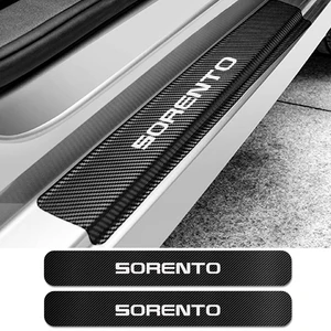 4PCS Car Door Sill Stickers For Kia Sorento Scuff Plate Auto Anti-Scratch Protector Carbon Fiber Decals Car Tuning Accessories