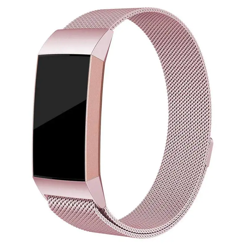Магнитный Миланский Браслет из нержавеющей стали, сменные полосы для Fitbit charge3, ремешок на запястье для Fitbit charge 3, фитнес