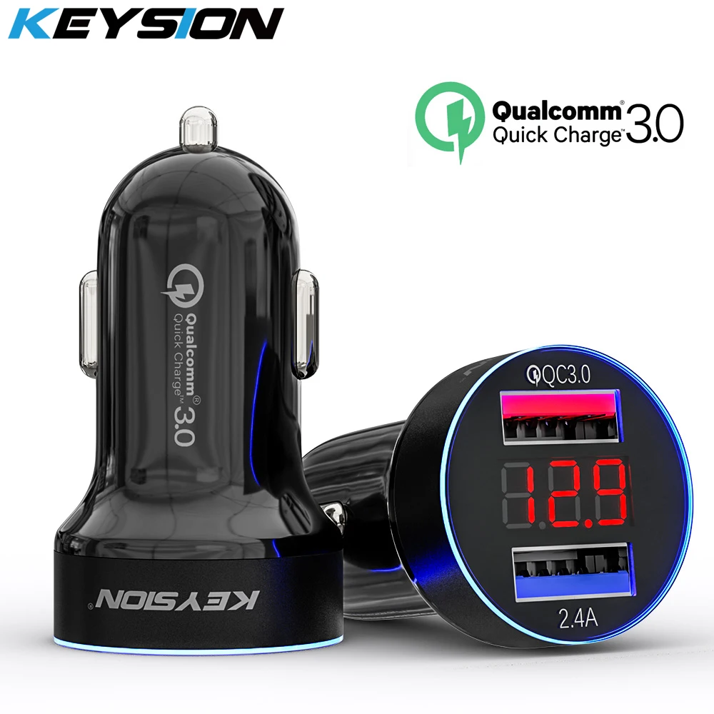 Автомобильное зарядное устройство KEYSION с двумя USB-портами и функцией быстрой