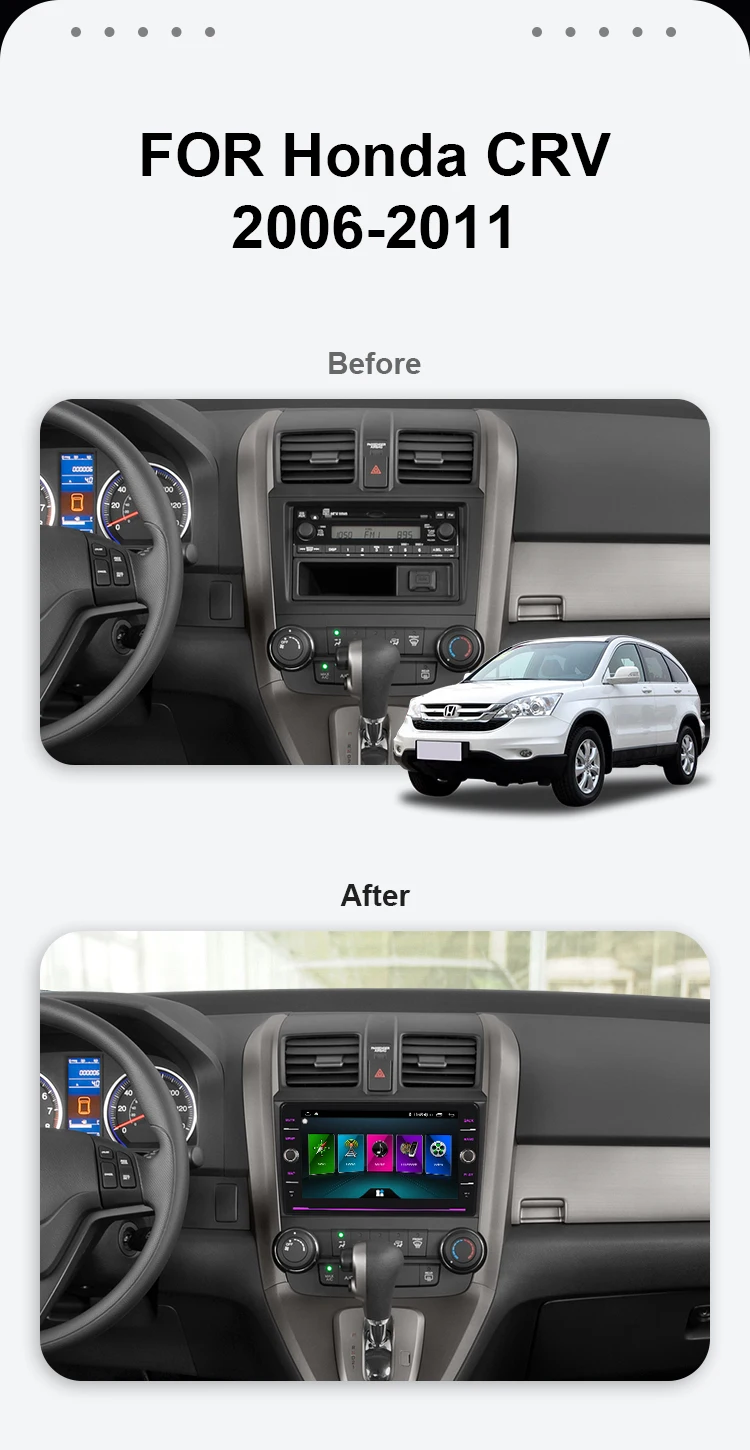 EBILAEN Автомобильный мультимедийный стерео dvd-плеер для Honda CRV CR-V 2007-2011 2Din Android 8,1 авто радио gps навигация магнитофон