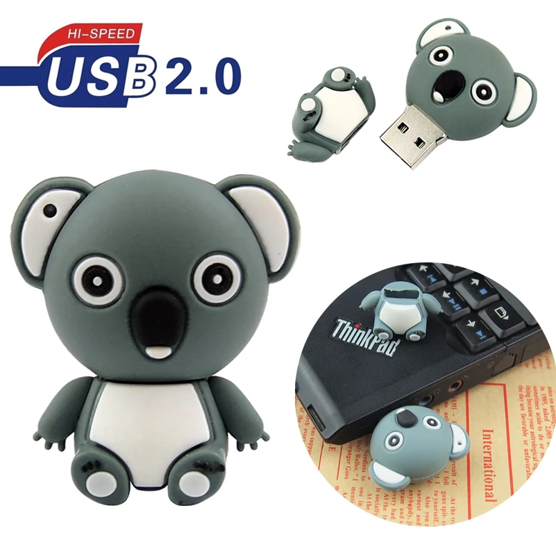 USB 2 0 милый Koala Usb флэш накопитель 64 Гб памяти флеш 32 ГБ 128 МБ прекрасный медведь Clef