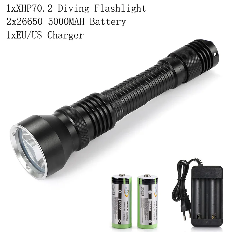 Package C Алюминий XHP70 желтый/белый светильник светодиодный вспышка светильник подводный Водонепроницаемый 6000 люмен фонарь Пеший Туризм Кемпинговые фонари - Испускаемый цвет: Package C