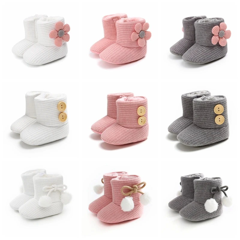 Тапочки для малышей зимы 2020 мальчик девочка ползунки новорожденный мягкие шлепки первые шаги с цветочным узором.