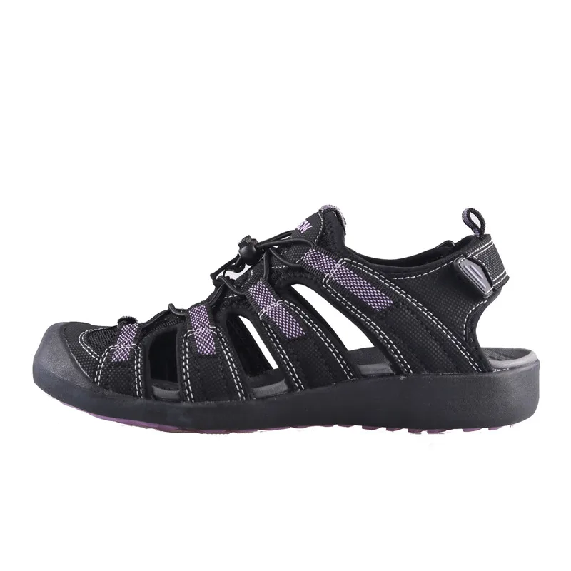 BlackPurple GRITION/женские уличные сандалии с открытым носком; Повседневная дышащая летняя пляжная обувь; нескользящие легкие туристические сандалии; большие размеры - Цвет: BlackPurple