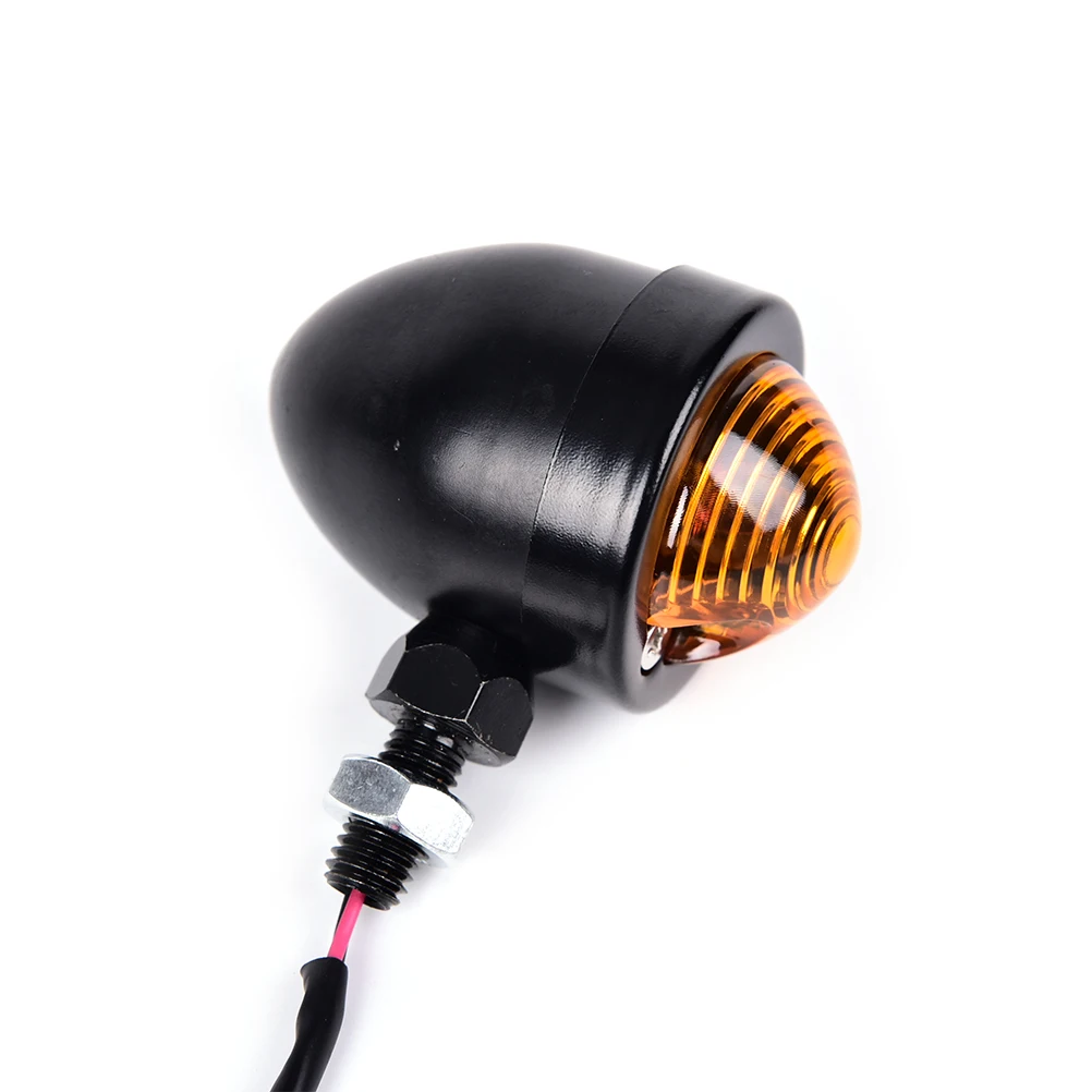 

2Pcs Led Motorcycle Turn Signals Indicators Amber Black Bullet Turn Signal Light Lamp Blinkers For Scooter Motor