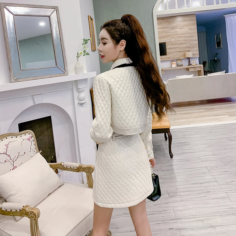 HAMALIEL зимний женский комплект из 2 предметов высокое качество белая клетчатая