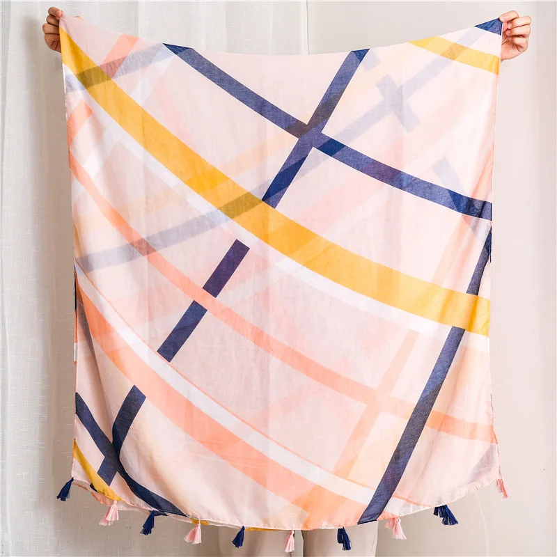 Женская Цветочная вискозная шаль с принтом винтажный оверсайз повязка на голову