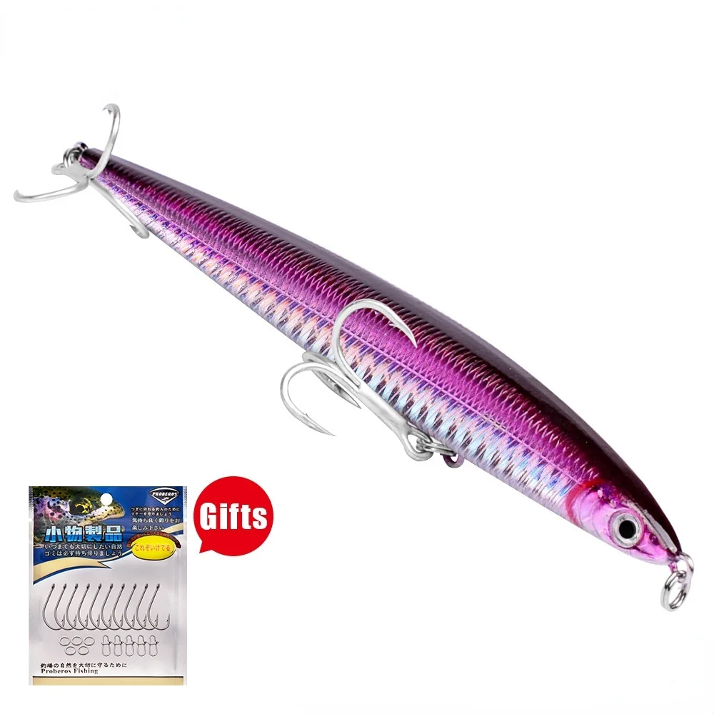 

Pencil Fishing Lures 13.3cm/29g Diving Saltwater Wobbler 4# BKB Hook Floating Trolling Artificial Hard Bass Bait Fishing Tackle