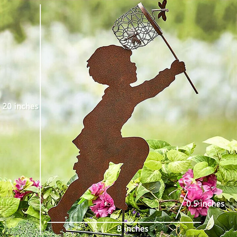 

Cute Silhouette Garden Yard Decor Mother's Day Gift Hand Metal Sculpture Outdoor Decoration LB88