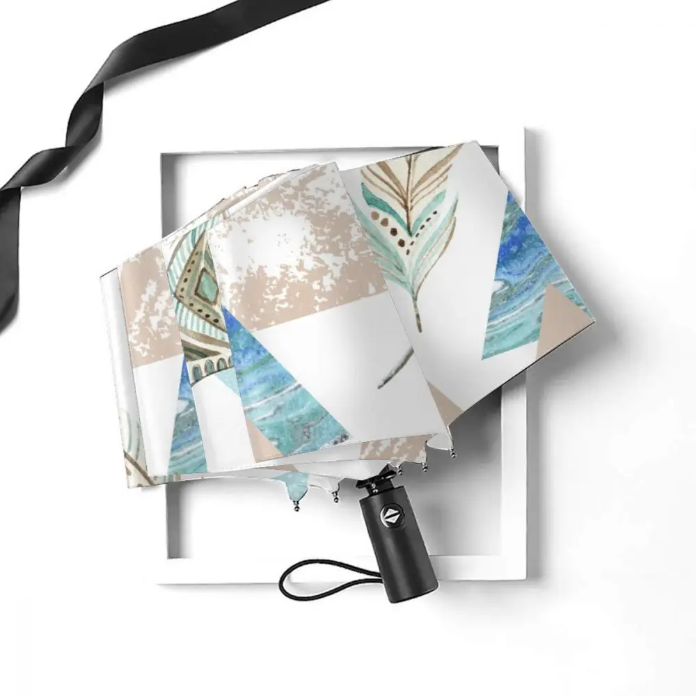 Offerte Ombrello Portatile Pieghevole Antivento Automatico Antivento Piuma E Triangolo Per Uomo Donna