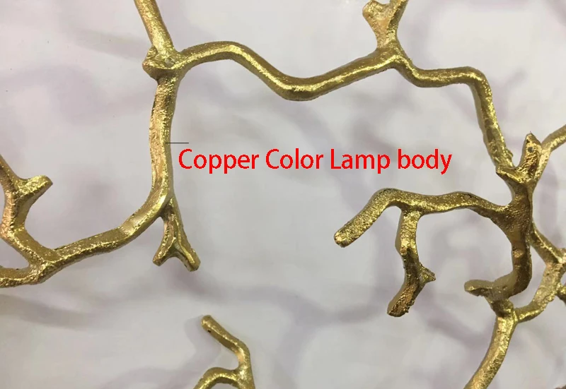 Copper Lamp body Phube светильник ing большие художественные люстры с ветками Цветная глазурь люстра светильник ing отель люстры медная люстра - Цвет абажура: Copper Lamp body