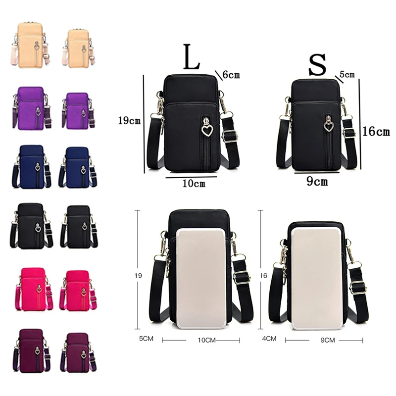 

New Coin Bag Mini Nylon Crossody Cell Phone Cash Messenger Shoulder Bag Strap Wallet Pouch Bag Purse Waterproof 2021