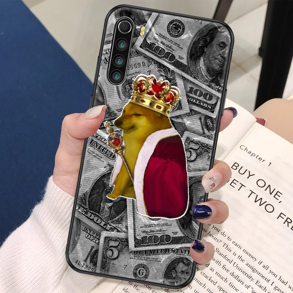 Чехол Doge Dog Cheems meme для телефона Xiaomi Redmi Note 7 8 9 10 7A 8T 9A 9T 9S 10S Pro Черный силиконовый