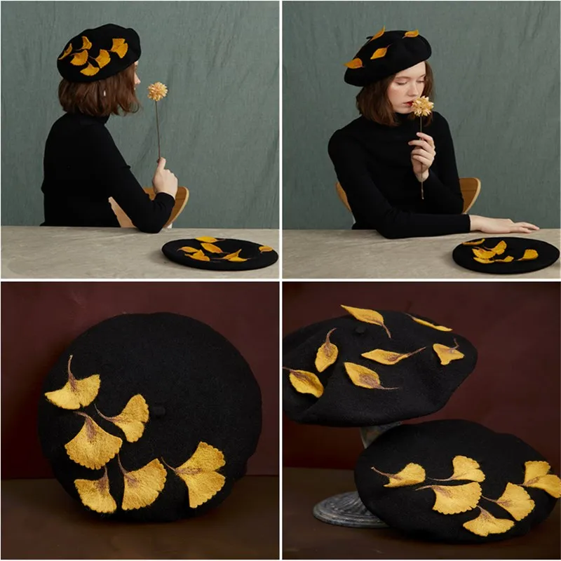 Праздник Для женщин девочек гинкго билоба листьев изготовленные вручную