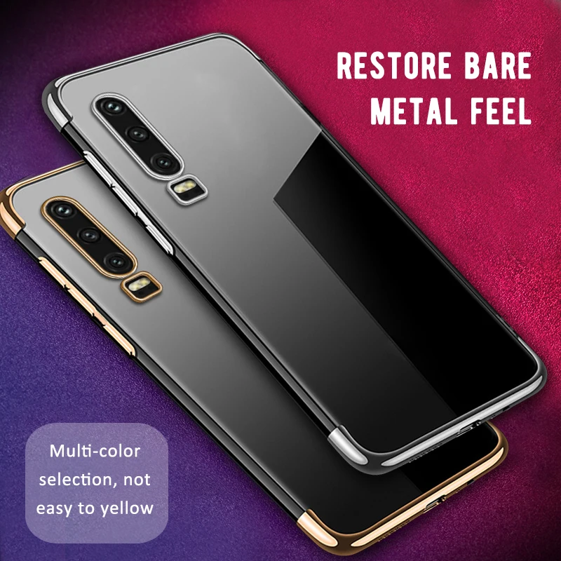 Мягкий чехол 3 в 1 из ТПУ с гальваническим покрытием для Huawei P30 Lite P20 Pro P10 Plus