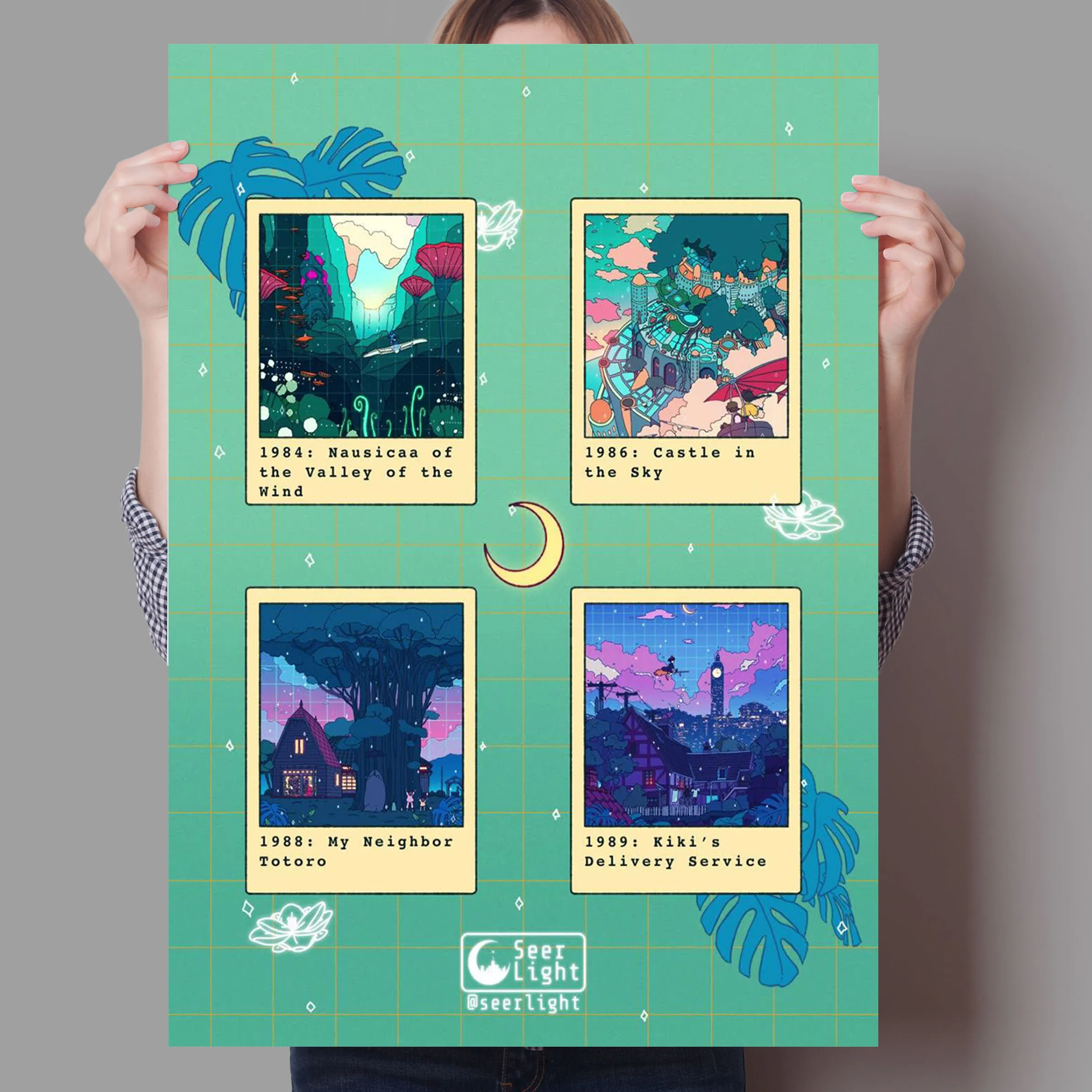 Постер Seerlight Аниме Фигурка города ночное украшение художественный декор