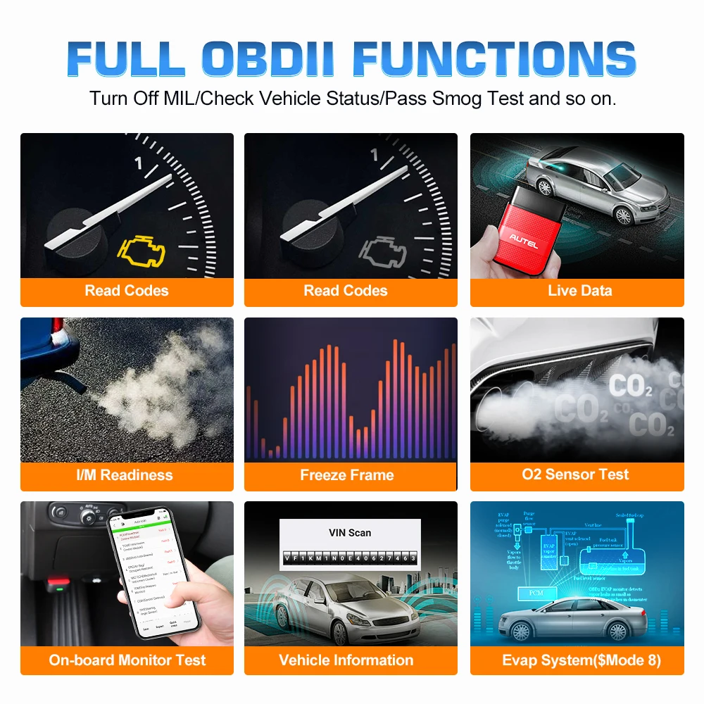 Автомобильный диагностический сканер Autel AP200M OBD2 для полной диагностики систем