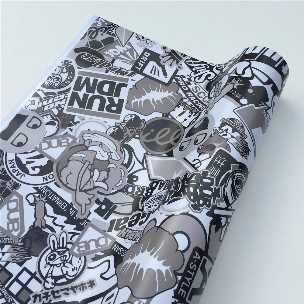 HD печать черно белая наклейка граффити бомба виниловые Мультяшные клейкие