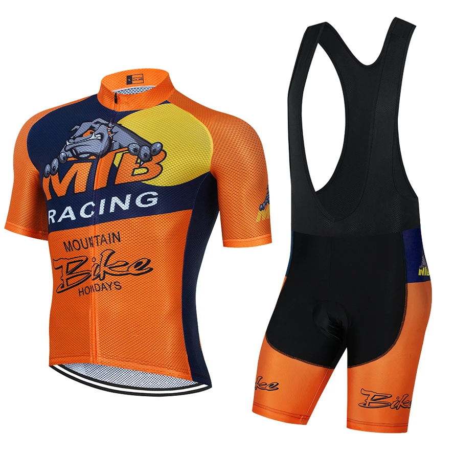 

Оранжевый трикотажный комбинезон для езды на горном велосипеде, спортивная одежда, мужские летние быстросохнущие шорты для езды на велосип...