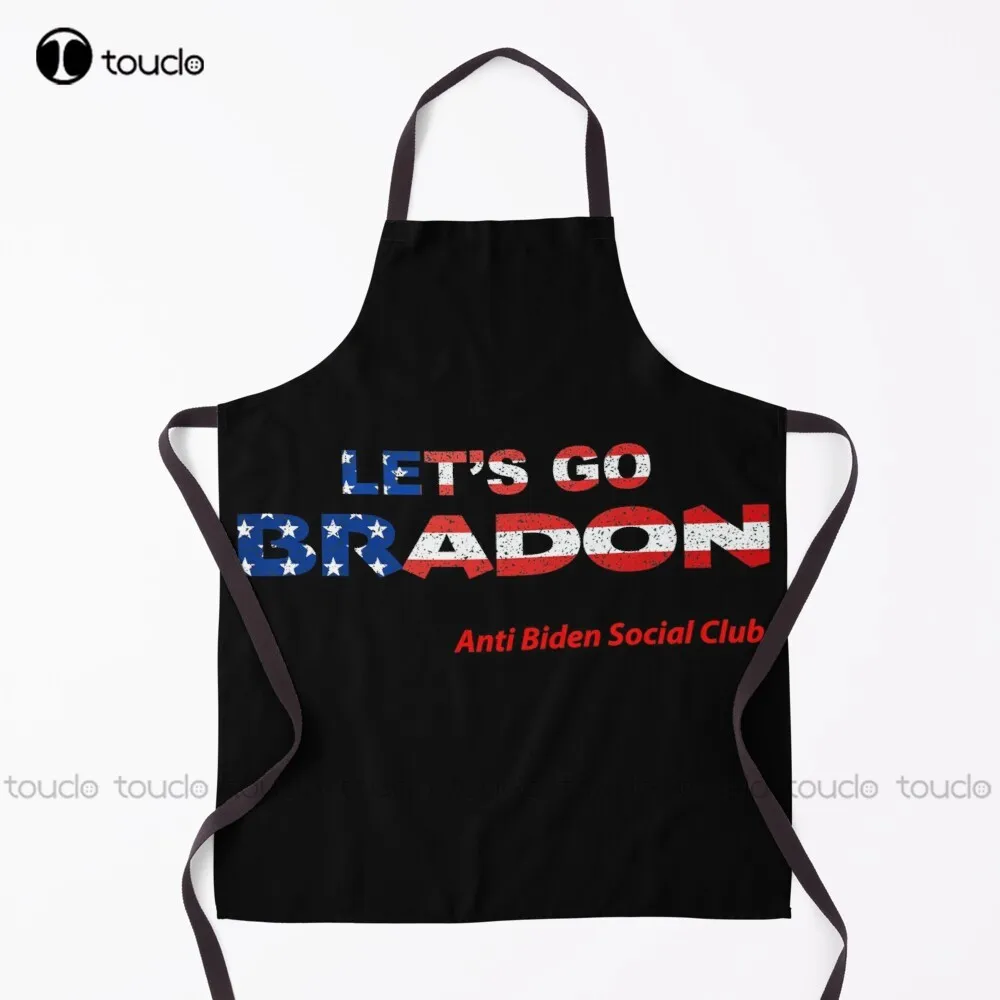 

Anti Biden Social Club, Let's go Brandon Apron Denim Apron Garden Kitchen Household Cleaning Custom Apron