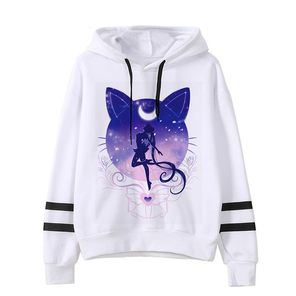 Сейлор Мун Женская толстовка kawaii Забавный ulzzang Толстовка harajuku корейский стиль графический женская одежда толстовки Модные гранж