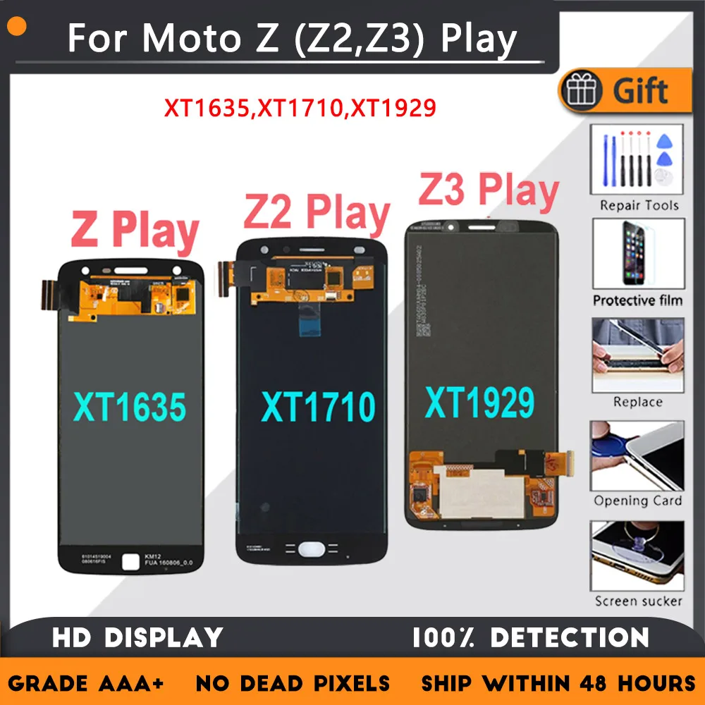 

AAA+ LCD For Motorola moto Z Play XT1635 Z2 Play XT1710 Z3 Play XT1929 LCD Display Touch Screen Digitizer Assembly Replacement