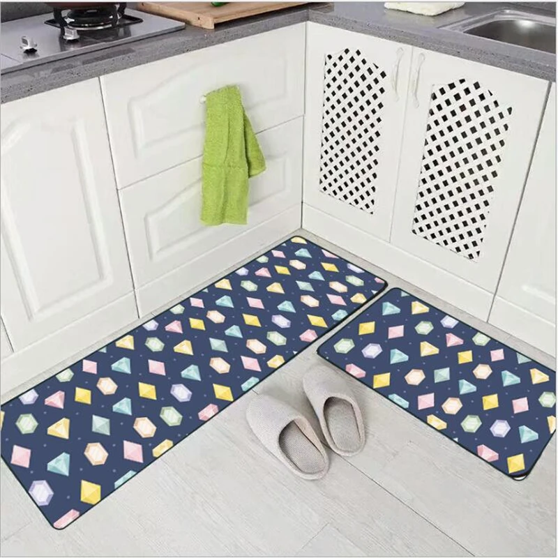 Милые Мультяшные кухонные коврики Bubble Kiss яркие темно синие длинные с