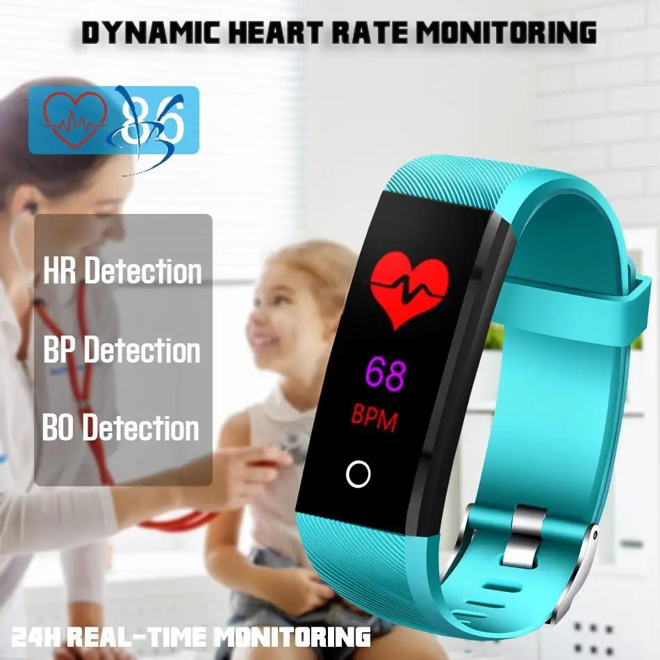 

BOM Fitness Tracker,Waterproof Smart Bracelet Heart Rate Monitor Outdoor Sport Watch Jam Pintar Tangan Wristband