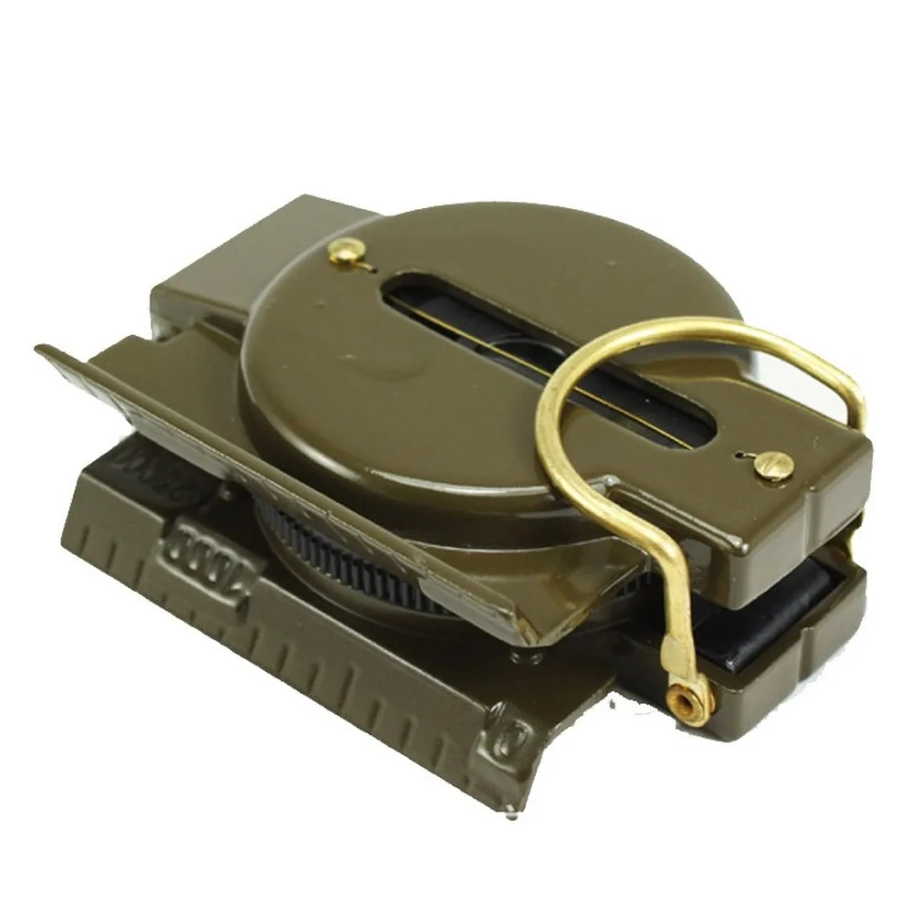 Портативный военный многофункциональный компас с складными линзами зеленый