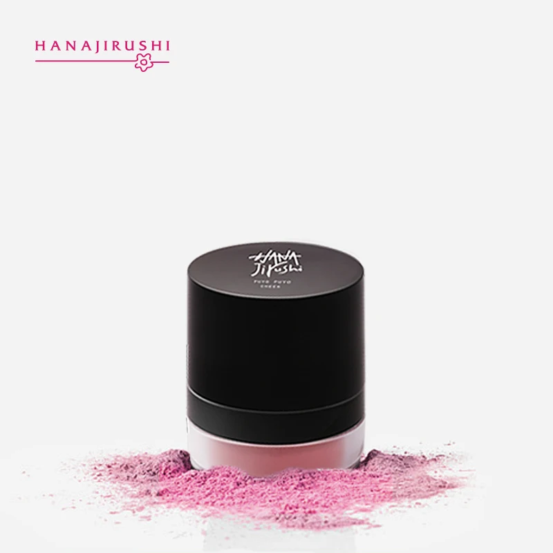 Peach Pink HANAJIRUSHI пуховая Румяна для щек выскакивающая Румяна для лица Пудра Румяна макияж натуральные Румяна Puyo Румяна для щек 2 г - Цвет: Peach Pink